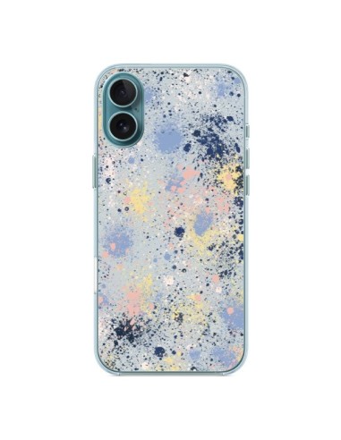 Coque iPhone 16 Plus Gradient Watercolor Lines Blue - Ninola Design