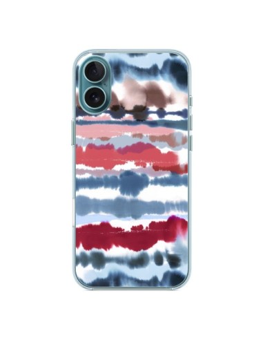 Coque iPhone 16 Plus Smoky Marble Watercolor Dark - Ninola Design