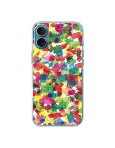 Coque iPhone 16 Plus Speckled Watercolor Blue - Ninola Design