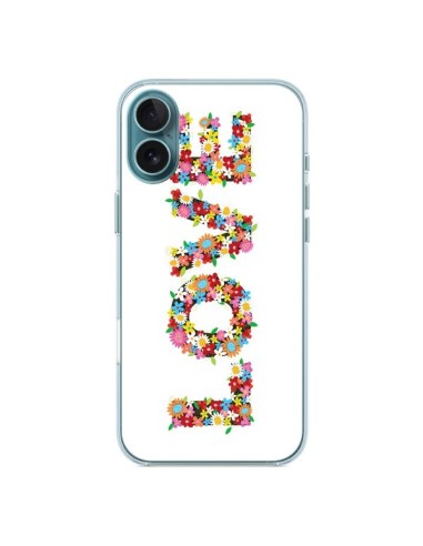 Coque iPhone 16 Plus Love Fleurs - Nico