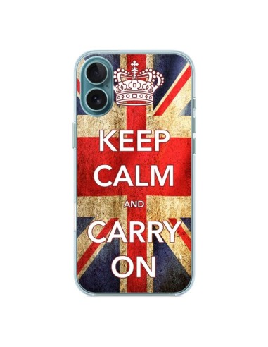 Coque iPhone 16 Plus Keep Calm and Carry On - Nico