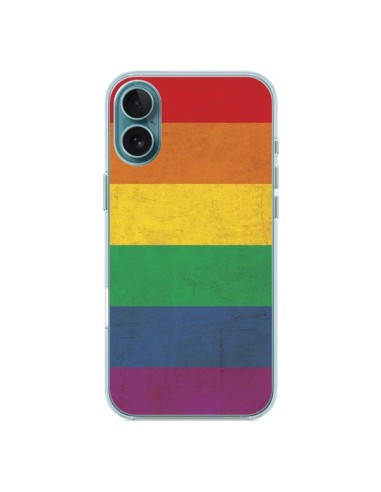 Coque iPhone 16 Plus Drapeau Arc En Ciel Gay - Nico