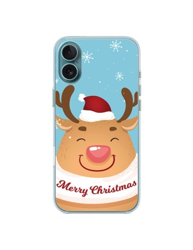 Coque iPhone 16 Plus Renne de Noël Merry Christmas - Nico