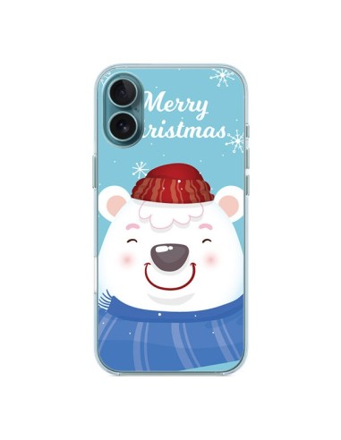 Cover iPhone 16 Plus Orso Bianco di Natale Merry Christmas - Nico