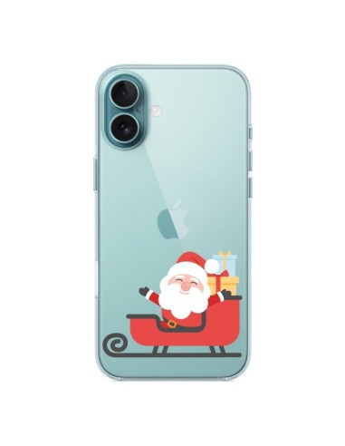 Cover iPhone 16 Plus Babbo Natale e la Slitta Trasparente - Nico