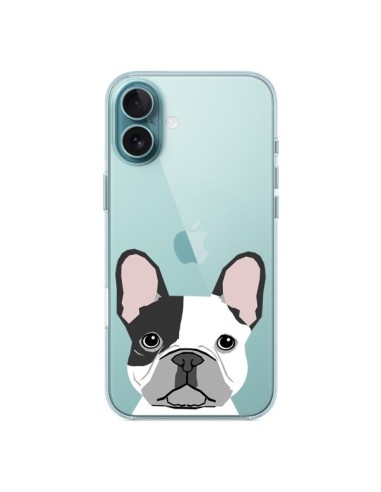 Coque iPhone 16 Plus Bulldog Français Chien Transparente - Pet Friendly