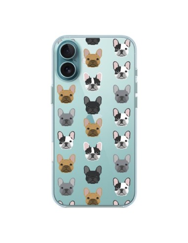 Coque iPhone 16 Plus Chiens Bulldog Français Transparente - Pet Friendly