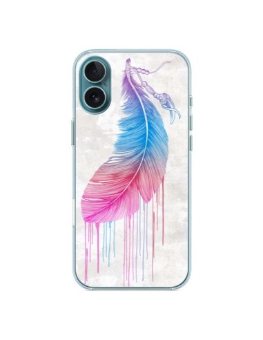 Coque iPhone 16 Plus Plume arc-en-ciel - Rachel Caldwell