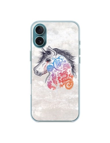 Coque iPhone 16 Plus Licorne Muticolore - Rachel Caldwell