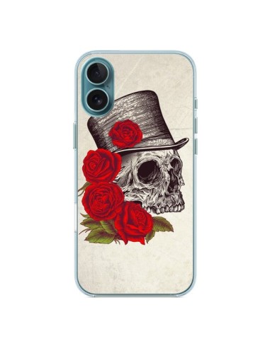 Coque iPhone 16 Plus Gentleman Crane Tête de Mort - Rachel Caldwell