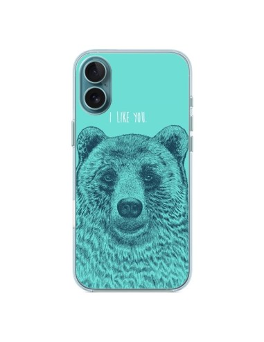 Coque iPhone 16 Plus Bear Ours I like You - Rachel Caldwell