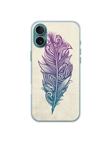 Coque iPhone 16 Plus Feather Plume Arc En Ciel - Rachel Caldwell