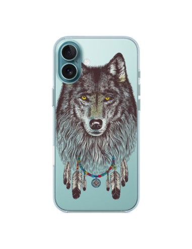 Coque iPhone 16 Plus Loup Wolf Attrape Reves Transparente - Rachel Caldwell