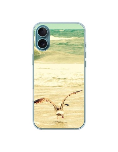 Cover iPhone 16 Plus Gabbiano Mare Oceano Sabbia Spiaggia Paesaggio - R Delean