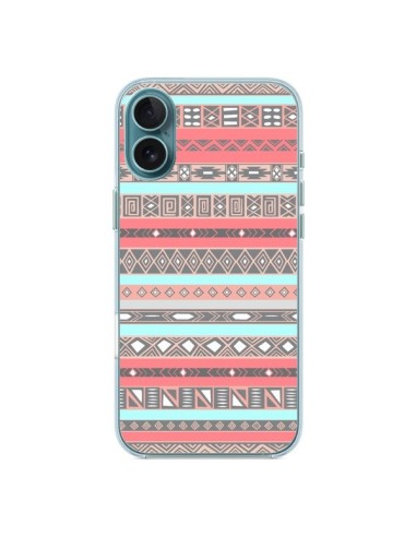 Coque iPhone 16 Plus Azteque Aztec Rose Pastel - Rex Lambo