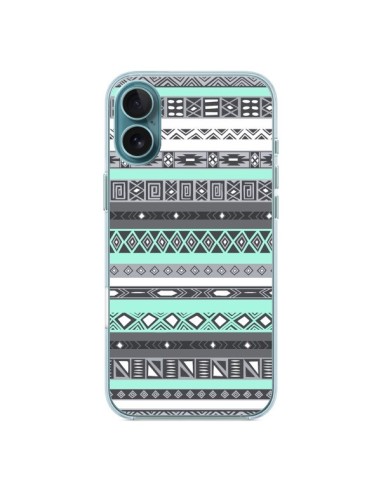 Coque iPhone 16 Plus Azteque Aztec Bleu Pastel - Rex Lambo