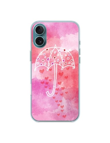 Coque iPhone 16 Plus Parapluie Coeur Love Amour - Sylvia Cook