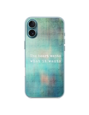 Cover iPhone 16 Plus The heart wants what it wants Cuore - Sylvia Cook