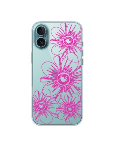 Coque iPhone 16 Plus Spring Flower Fleurs Roses Transparente - Sylvia Cook