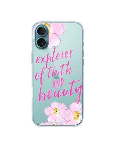 Coque iPhone 16 Plus Explorer of Truth and Beauty Transparente - Sylvia Cook