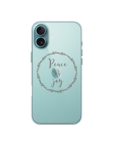 Coque iPhone 16 Plus Peace and Joy, Paix et Joie Transparente - Sylvia Cook