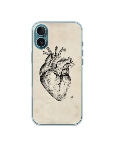 Coque iPhone 16 Plus Coeur Vintage - Tipsy Eyes