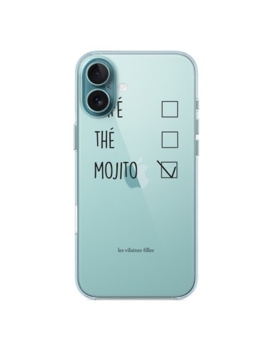 Coque iPhone 16 Plus Café, Thé et Mojito Transparente - Les Vilaines Filles