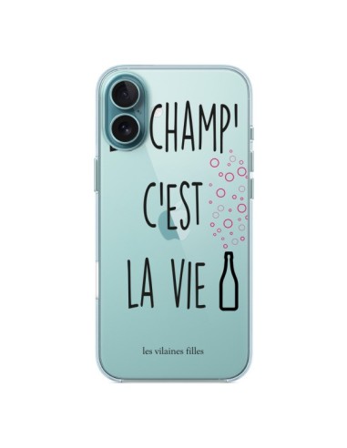 Coque iPhone 16 Plus Le Champ, c'est la Vie Transparente - Les Vilaines Filles