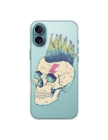 Coque iPhone 16 Plus Tête de Mort Crane Punk Transparente - Victor Vercesi