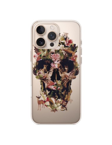 Coque iPhone 16 Pro Max Jungle Skull Tête de Mort Transparente - Ali Gulec