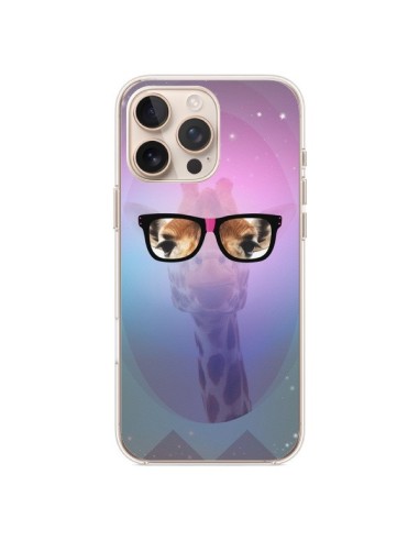 Coque iPhone 16 Pro Max Girafe Geek à Lunettes - Aurelie Scour