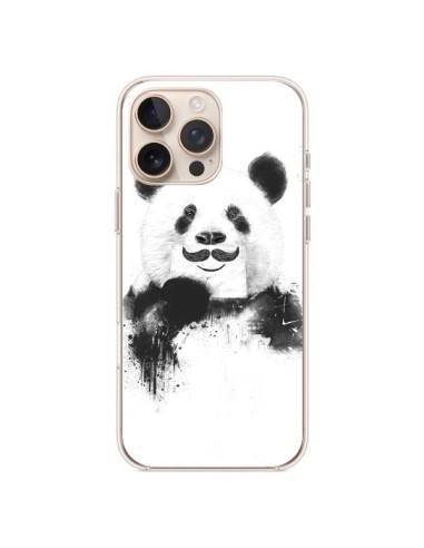 Coque iPhone 16 Pro Max Funny Panda Moustache Movember - Balazs Solti