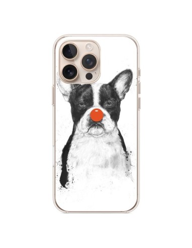 Coque iPhone 16 Pro Max Clown Bulldog Chien Dog - Balazs Solti