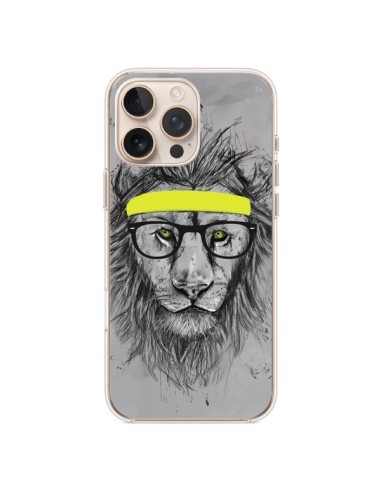 Coque iPhone 16 Pro Max Hipster Lion - Balazs Solti