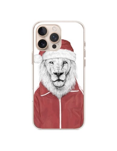 Coque iPhone 16 Pro Max Santa Lion Père Noel - Balazs Solti