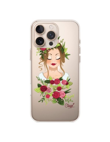 Coque iPhone 16 Pro Max Femme Closed Eyes Fleurs Transparente - Chapo