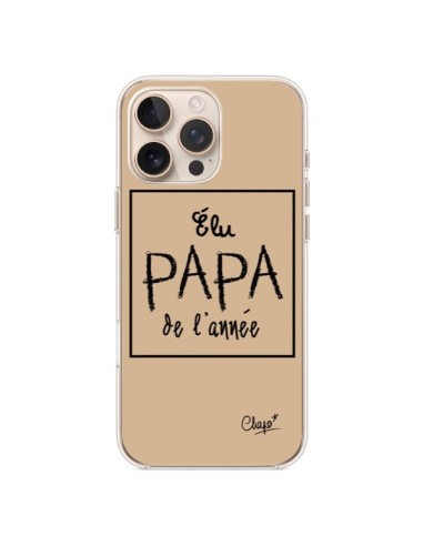 Coque iPhone 16 Pro Max Elu Papa de l'Année Beige - Chapo