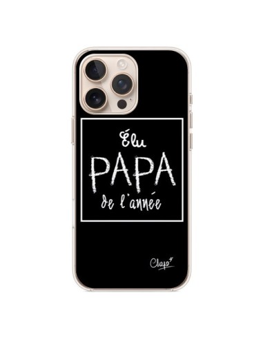 Coque iPhone 16 Pro Max Elu Papa de l'Année Noir - Chapo