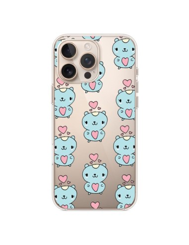 Coque iPhone 16 Pro Max Hamster Love Amour Transparente - Claudia Ramos