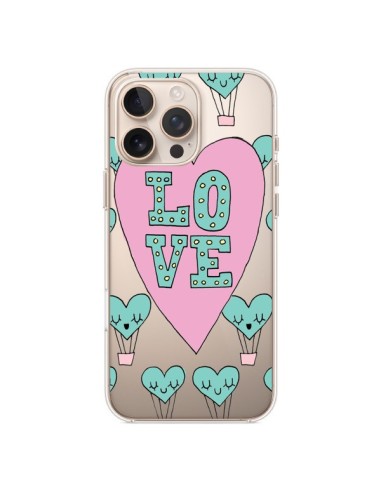 Coque iPhone 16 Pro Max Love Nuage Montgolfier Transparente - Claudia Ramos