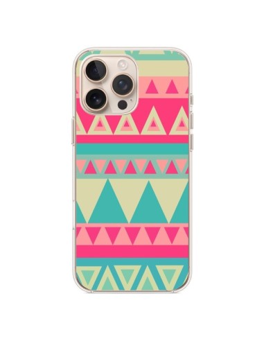 Cover iPhone 16 Pro Max Azteco Rosa Verde - Eleaxart