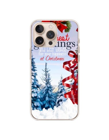 Coque iPhone 16 Pro Max Voeux Joyeux Noël - Eleaxart