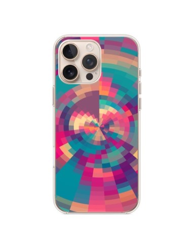 Coque iPhone 16 Pro Max Spirales de Couleurs Rose Violet - Eleaxart