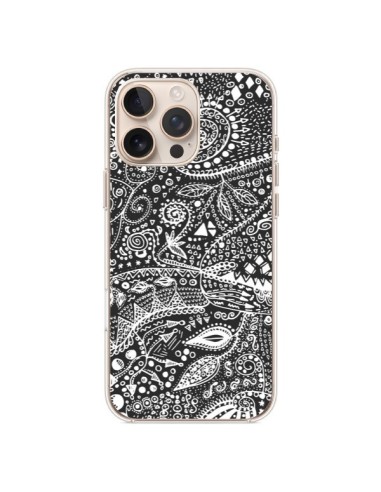 Cover iPhone 16 Pro Max Azteco Bianco e Nero - Eleaxart