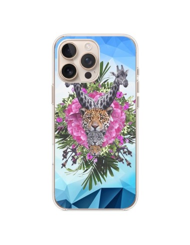 Coque iPhone 16 Pro Max Girafes Lion Tigre Jungle - Eleaxart