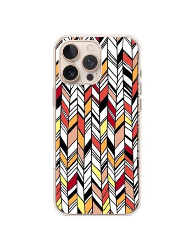 Coque iPhone 16 Pro Max Graphic Azteque Rouge Orange - Léa Clément