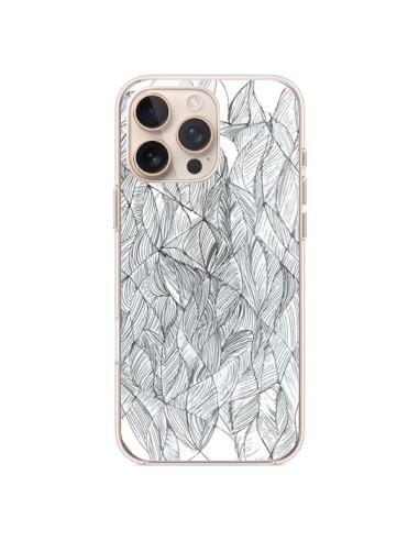 iPhone 16 Pro Max Case Leaves Black and White - Léa Clément