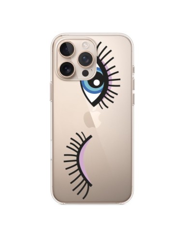 Coque iPhone 16 Pro Max Eyes Oeil Yeux Bleus Transparente - Léa Clément