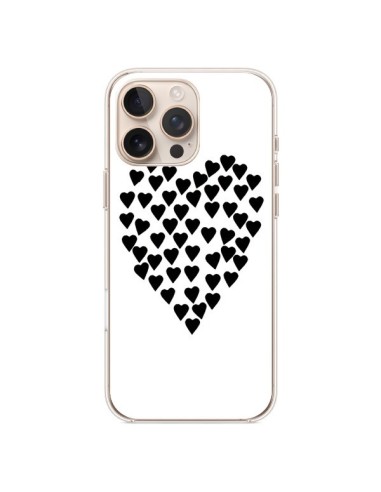 Coque iPhone 16 Pro Max Coeur en coeurs noirs - Project M