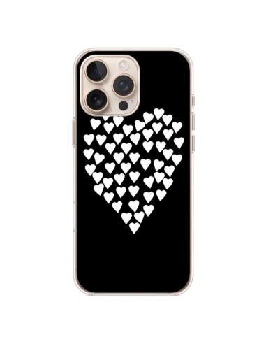 Coque iPhone 16 Pro Max Coeur en coeurs blancs - Project M